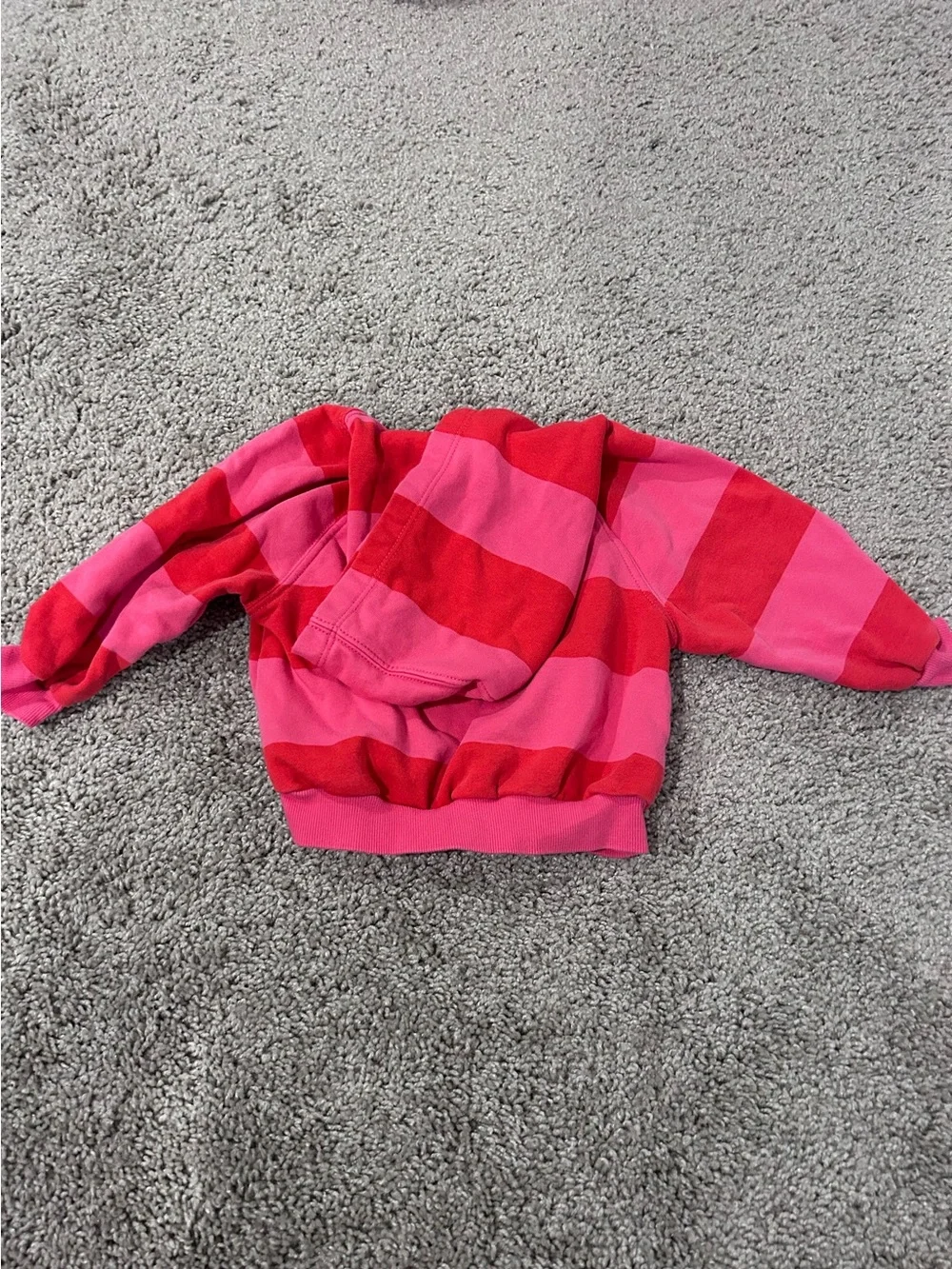 Old Navy Pink and Red Striped Kids Hoodie with Besties Patch